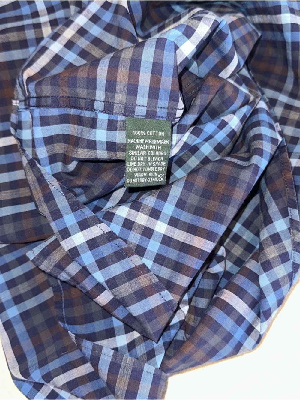 Rodd & Gunn Mens Shirt Cotton Blue Brown Plaid Long Sleeve Button Up Sz XL - Picture 7 of 9